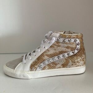 Vintage Havana Zia High Top Sneakers Wild Snake Print Star Studs Side Zip 10 EUC